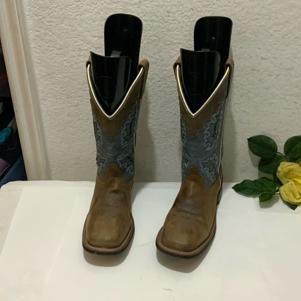 Laredo Western Brown Embroidered Cowboys Boots Women’s 7M - Picture 5 of 14